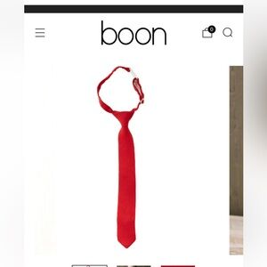Boon: Pre-tied Truest Red Boys Necktie 5-8 years adjustable neck, clip and go